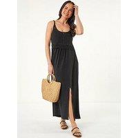 Roman Petite Crochet Trim Maxi Dress