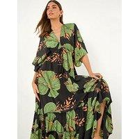 Roman Boho Leaf Maxi Dress