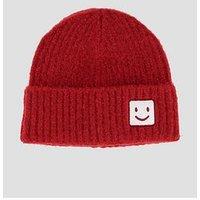 The Very Collection Unisex Knitted Ribbed Beanie Hat - Red