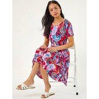 Roman Petite Floral Tie Front Swing Dress