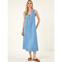 Roman Zip Front Sleeveless Midi Dress