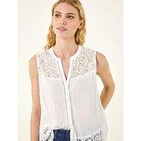 Roman Floral Lace Yoke Blouse