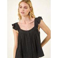 Roman Textured Frill Sleeve Cami Top