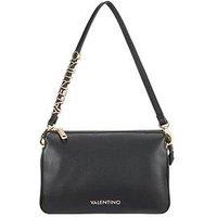 Valentino Textured Crossbody Bag With Logo Hardware Strap - Black