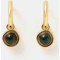 Accessorize 14Ct Gold-Plated Chalcedony Drop Hoop Earrings