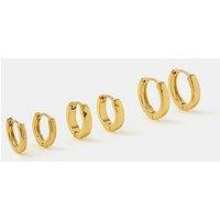 Accessorize 3-Pack Stainless Steel Clicker Hoop Earrings