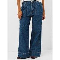 Accessorize Pleat Waist Wide Leg Jeans