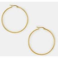 Accessorize Large Stainless Steel Hoop Earrings - Gold