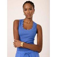 Mint Velvet Blue Scallop Vest