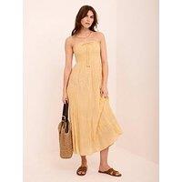 Mint Velvet Bandeau Sun Dress - Yellow