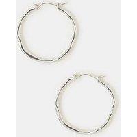 Accessorize Sterling Silver-Plated Molten Hoop Earrings
