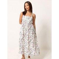 Pixiegirl Petite Ditsy Print Midi Dress - Pink