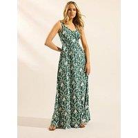 Long Tall Sally Floral Print Maxi Dress - Green