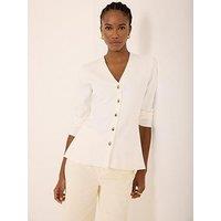 Mint Velvet Ivory V Neck Longline Cardigan