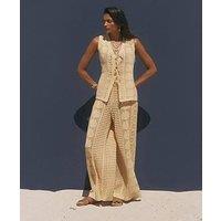 Mint Velvet Shell Crochet Trousers - Yellow