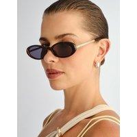 Le Specs Womens Magnifique Oval Sunglasses - Brown