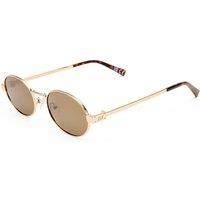 Le Specs Womens Poseidon Deux Oval Metal Sunglasses - Gold