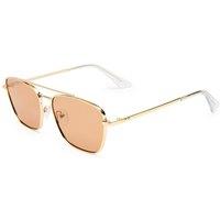 Le Specs Womens Diametric Ii Oversized Square Tinted Sunglasses - Gold