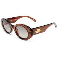 Le Specs Womens Nouveau Vie Oval Wide Arm Sunglasses - Brown