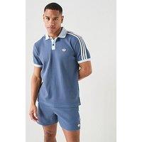 Adidas Originals Mens Waffle Polo - Dark Blue
