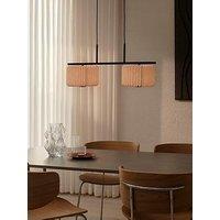 Nordlux Vivienne Dual Pendant Light Black With Shade Paper And Linen Fabric
