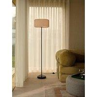 Nordlux Vivienne Floor Lamp Black With Shade Paper And Linen Fabric