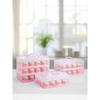 Vonshef 3 Tier Cupcake Carrier Pink