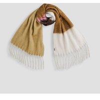 Levi'S Womens Fuzzy Colour-Block Striped Longline Scarf - Black