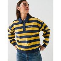 Levi'S Vintage Stripe Long Sleeve Rugby Sweatshirt - Spicy Mustard