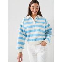 Levi'S Vintage Stripe Long Sleeve Rugby Sweatshirt - Alaskan Blue