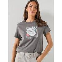 Levi'S Heart Print Favorite T-Shirt - Smoked Pearl - Grey