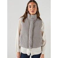 Levi'S Tate Bubble Checked Puffer Vest Gilet - Grey