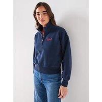 Levi'S Women'S Vintage Inspired Quarter Zip Sweatshirt - Blue