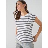 Levi'S Stripe Pleated Muscle Tank Vest - White