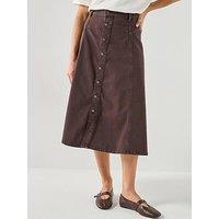 Levi'S Yoked Western Denim Skirt - Washed Java Gd