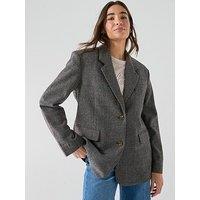 Levi'S Luna Relaxed Fit Checked Blazer - Grey
