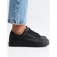 New Look Faux Leather Lace Up School Shoe & Trainers - Black