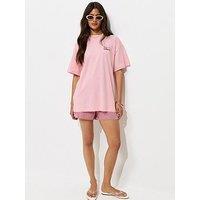 New Look Cotton Fruit Print Oversized T-Shirt - Pink