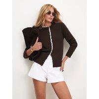 River Island Frill Ls Button Up Cardi