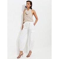 New Look Cotton Tapered Cargo Trousers - White