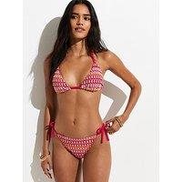 New Look Crochet Removable Padding Co-Ord Bikini Top - Dark Pink