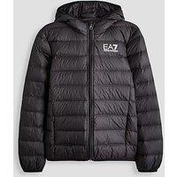 Ea7 Emporio Armani Boys Train Core Id Light Down Hooded Jacket - Black
