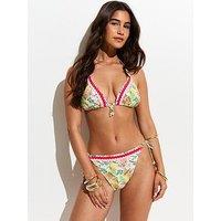 New Look Tropical Fruit Side Tie Bikini Briefs - Yellow