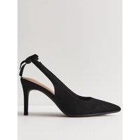 New Look Womens Faux Suede Bow Slingback Court Shoes - Black