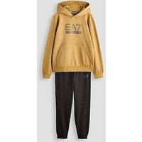 Ea7 Emporio Armani Boys Train Visibility Hooded Tracksuit - Black