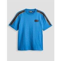 Ea7 Emporio Armani Boys Train Logo Series Tape Short Sleeve T-Shirt - Blue