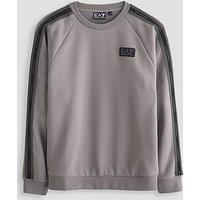 Ea7 Emporio Armani Boys Train Logo Series Tape Sweat Top - Grey