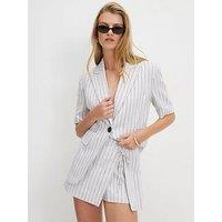 River Island Stripe Tie Detail Co-Ord Skort - Cream