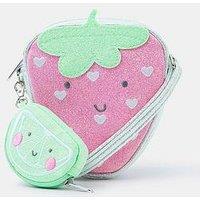 Accessorize Girls Strawberry Bag And Purse - Pink
