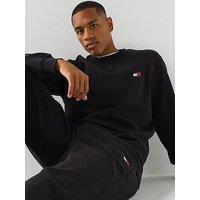 Tommy Jeans Regular Badge Crew Sweatshirt - Black